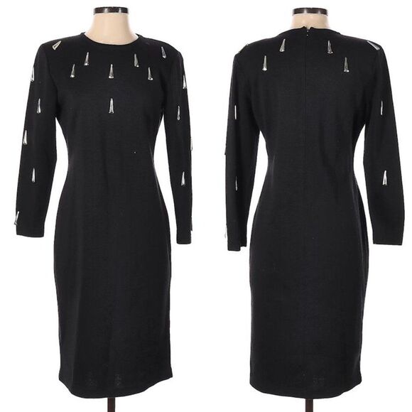 Vintage Outlander Knit Sweater Dress Wool Blend Midi Size Petite Small - Picture 2 of 9